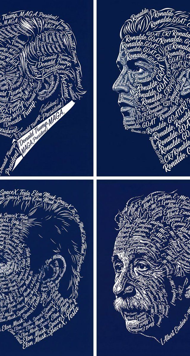 Create a typographic art portrait using the uploaded