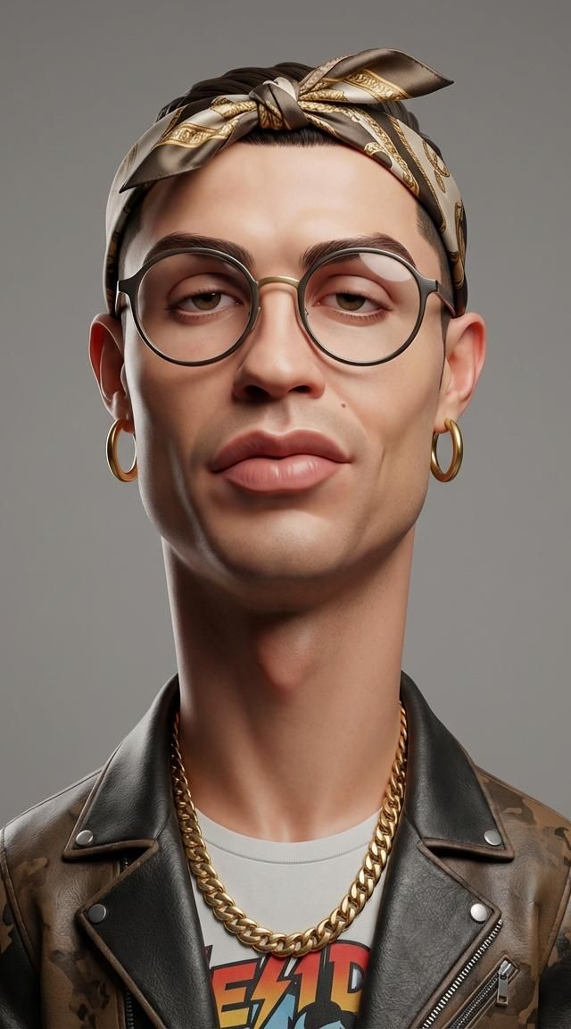 Create an exaggerated stylized 3D caricature charact