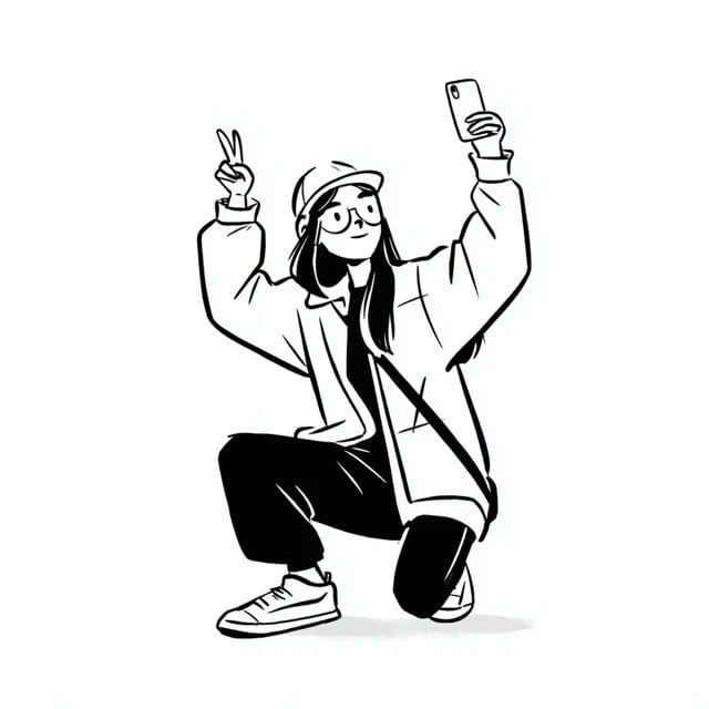 A simple black-and-white illustration of a  subject]