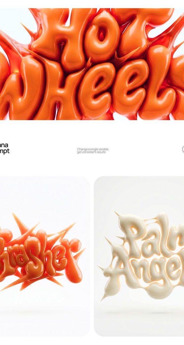 BRAND NAME] |  COLOR]

Act as a 3D Type Designer and